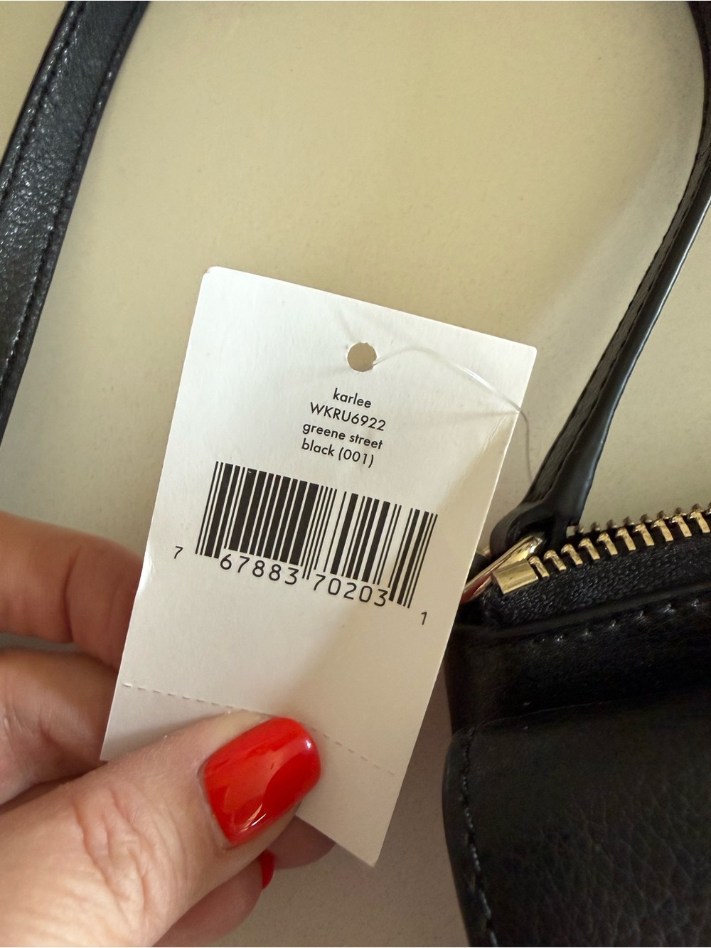 Kate Spade Karlee Black Leather Crossbody Bag with Gold Logo - Picture 2 of 8